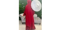 Jilbab jupe bordeaux soie de medine